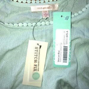 Skies are blue light blue blouse shirt